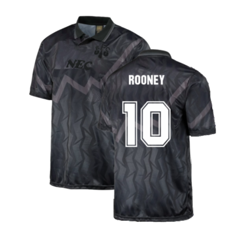 Everton 1990 Black Out Retro Football Shirt (ROONEY 10)