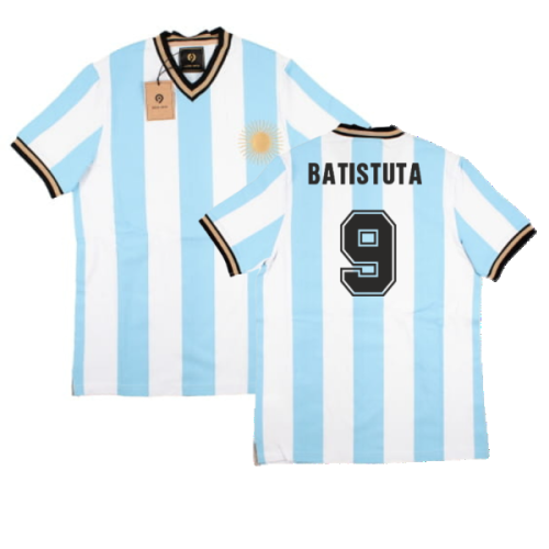 False Nein Argentina Home Vintage Shirt (BATISTUTA 9)