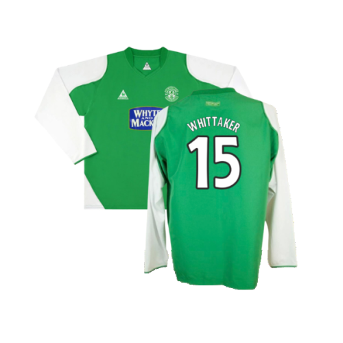 Hibs 2004-05 Long Sleeve Home Shirt ((Very Good) XL) (Whittaker 15)