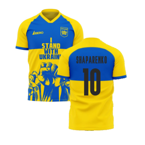 I Stand With Ukraine Concept Football Kit (Libero) (SHAPARENKO 10)