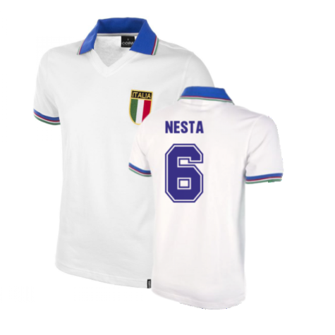 Italy Away World Cup 1982 Short Sleeve Retro Football Shirt (NESTA 6)