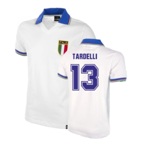 Italy Away World Cup 1982 Short Sleeve Retro Football Shirt (Tardelli 14)