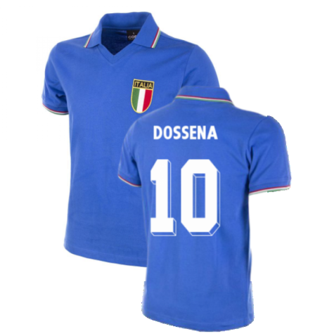 Italy World Cup 1982 Short Sleeve Retro Football Shirt (Dossena 10)