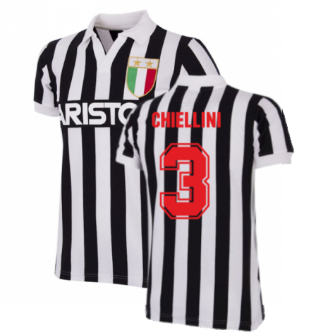 Juventus FC 1984 - 85 Retro Football Shirt (CHIELLINI 3)