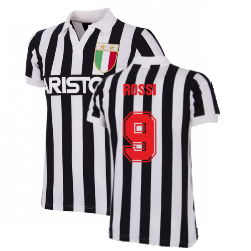 Juventus FC 1984 - 85 Retro Football Shirt (Rossi 9)