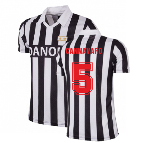 Juventus FC 1992 - 93 Coppa UEFA Retro Football Shirt (CANNAVARO 5)