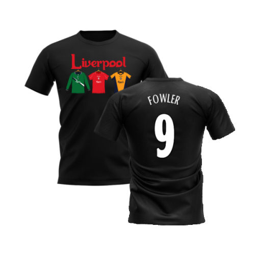 Liverpool 2000-2001 Retro Shirt T-shirt - Text (Black) (FOWLER 9)