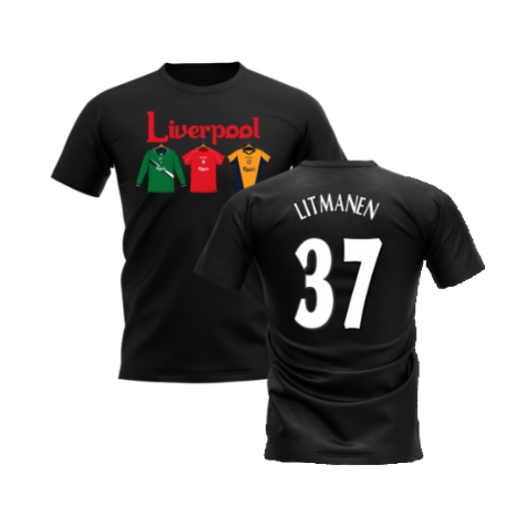 Liverpool 2000-2001 Retro Shirt T-shirt - Text (Black) (Litmanen 37)