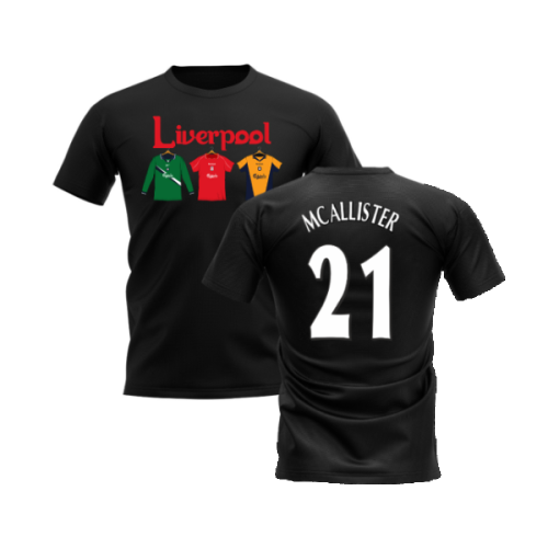 Liverpool 2000-2001 Retro Shirt T-shirt - Text (Black) (McAllister 21)