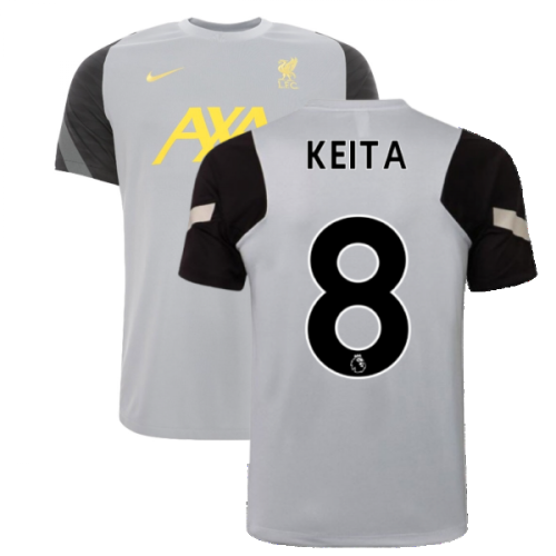 Liverpool 2021-2022 CL Training Shirt (Wolf Grey) (KEITA 8)