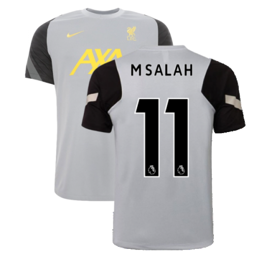 Liverpool 2021-2022 CL Training Shirt (Wolf Grey) (M.SALAH 11)