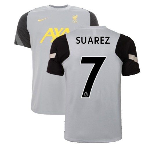 Liverpool 2021-2022 CL Training Shirt (Wolf Grey) (SUAREZ 7)