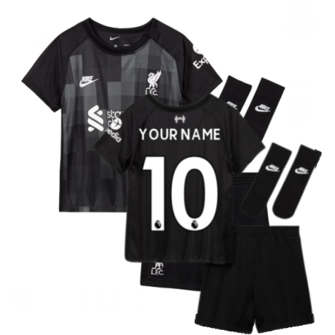 Liverpool 2021-2022 Goalkeeper Baby Kit (Black) (Your Name)