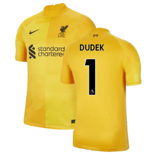 Liverpool 2021-2022 Home Goalkeeper Shirt (University Gold) - Kids (Dudek 1)