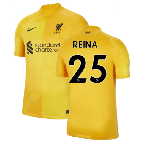 Liverpool 2021-2022 Home Goalkeeper Shirt (University Gold) - Kids (Reina 25)