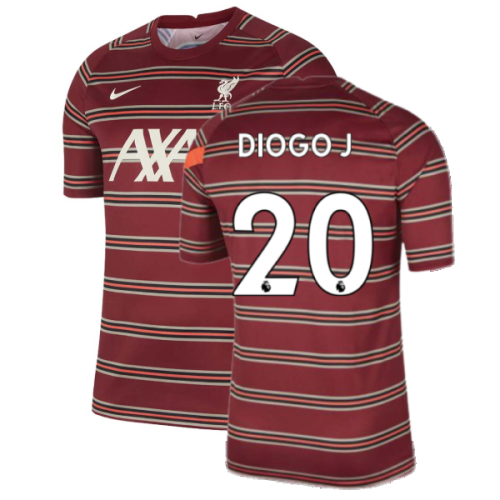 Liverpool 2021-2022 Pre-Match Training Shirt (Red) (DIOGO J. 20)