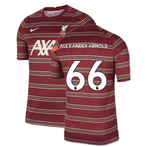 Liverpool 2021-2022 Pre-Match Training Shirt (Red) - Kids (ALEXANDER ARNOLD 66)