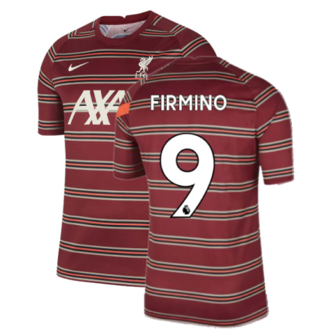 Liverpool 2021-2022 Pre-Match Training Shirt (Red) - Kids (FIRMINO 9)