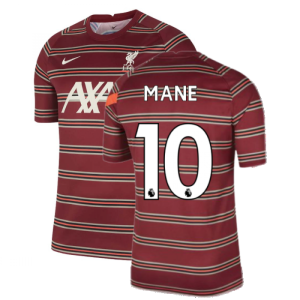 Liverpool 2021-2022 Pre-Match Training Shirt (Red) - Kids (MANE 10)