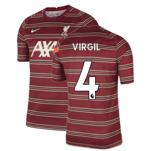 Liverpool 2021-2022 Pre-Match Training Shirt (Red) - Kids (VIRGIL 4)