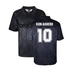 Man City 1990 Blackout Retro Shirt (KUN AGUERO 10)