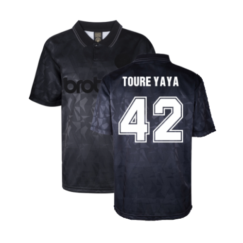 Man City 1990 Blackout Retro Shirt (TOURE YAYA 42)