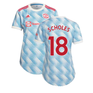 Man Utd 2021-2022 Away Shirt (Ladies) (SCHOLES 18)