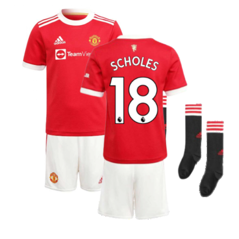 Man Utd 2021-2022 Home Mini Kit (SCHOLES 18)