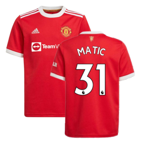 Man Utd 2021-2022 Home Shirt (Kids) (MATIC 31)