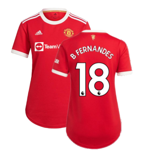 Man Utd 2021-2022 Home Shirt (Ladies) (B FERNANDES 18)