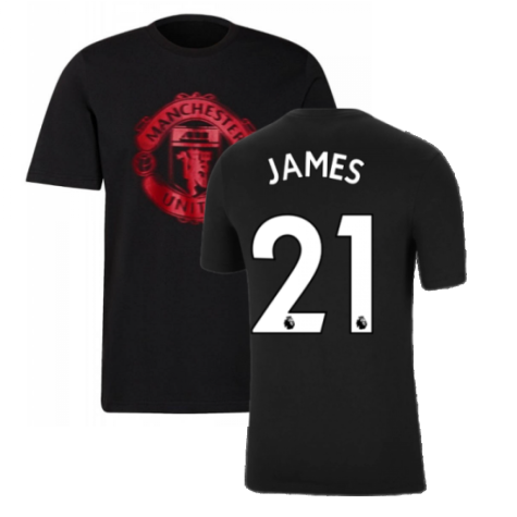 Man Utd 2021-2022 Tee (Black) (JAMES 21)