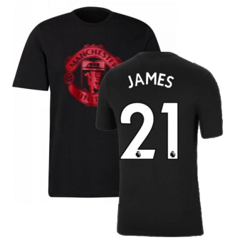 Man Utd 2021-2022 Tee (Black) (JAMES 21)