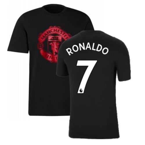 Man Utd 2021-2022 Tee (Black) (RONALDO 7)