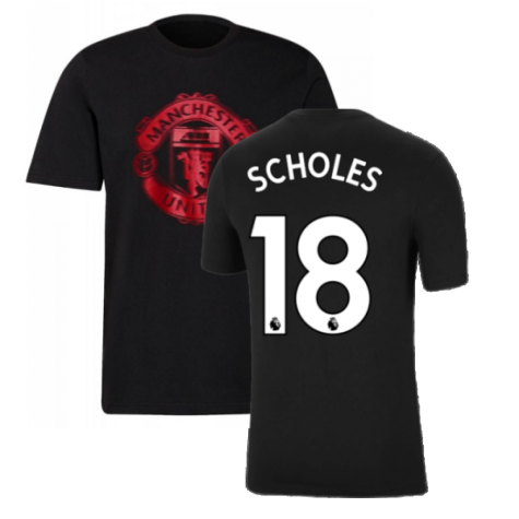 Man Utd 2021-2022 Tee (Black) (SCHOLES 18)