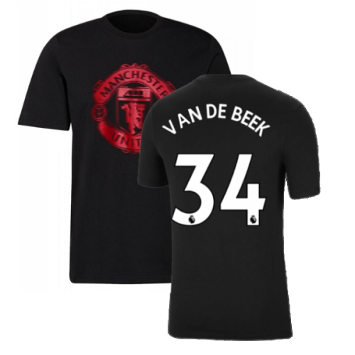 Man Utd 2021-2022 Tee (Black) (VAN DE BEEK 34)