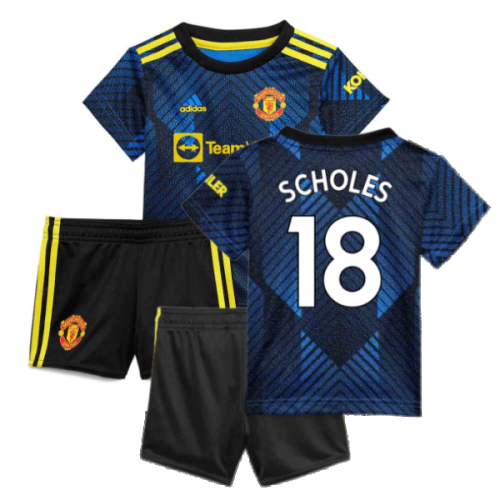 Man Utd 2021-2022 Third Baby Kit (Blue) (SCHOLES 18)