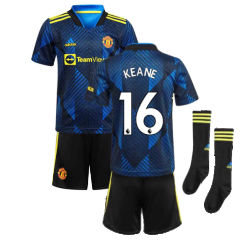 Man Utd 2021-2022 Third Mini Kit (Blue) (KEANE 16)