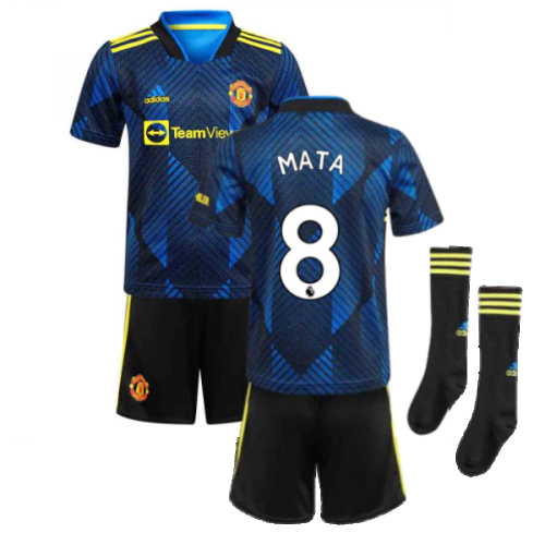 Man Utd 2021-2022 Third Mini Kit (Blue) (MATA 8)