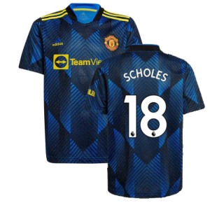 Man Utd 2021-2022 Third Shirt (Kids) (SCHOLES 18)