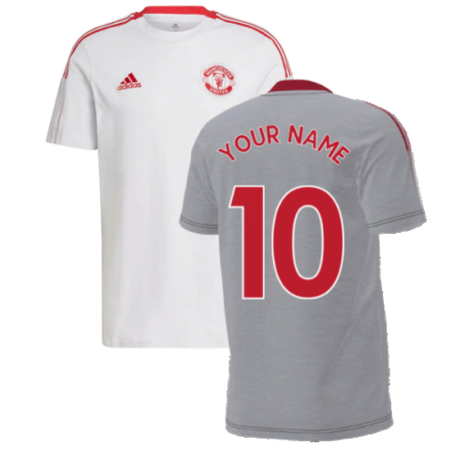 Man Utd 2021-2022 Training Tee (Grey) (Your Name)