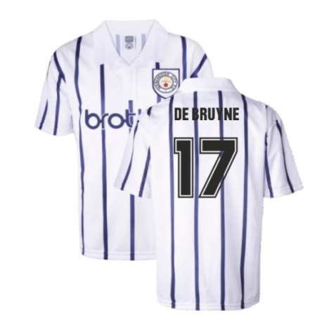 Manchester City 1993 Away Retro Football Shirt (DE BRUYNE 17)