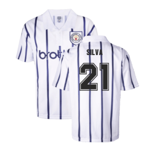 Manchester City 1993 Away Retro Football Shirt (SILVA 21)