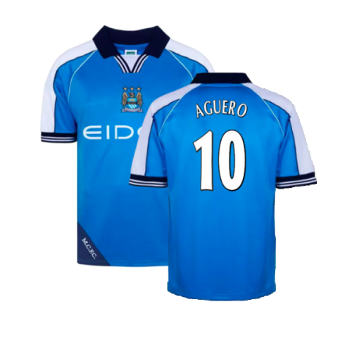 Manchester City 2000 Home Retro Shirt (Aguero 10)