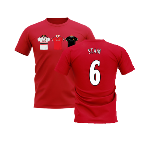 Manchester United 1998-1999 Retro Shirt T-shirt (Red) (Stam 6)