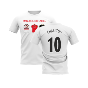 Manchester United 1998-1999 Retro Shirt T-shirt - Text (White) (Charlton 10)