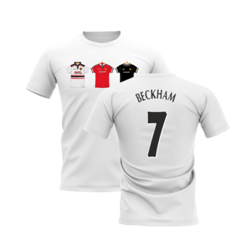 Manchester United 1998-1999 Retro Shirt T-shirt (White) (Beckham 7)