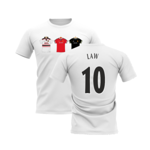 Manchester United 1998-1999 Retro Shirt T-shirt (White) (Law 10)