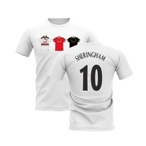 Manchester United 1998-1999 Retro Shirt T-shirt (White) (Sheringham 10)