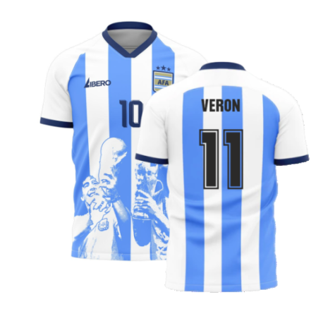 Messi x Maradona Argentina World Cup Tribute Shirt (VERON 11)