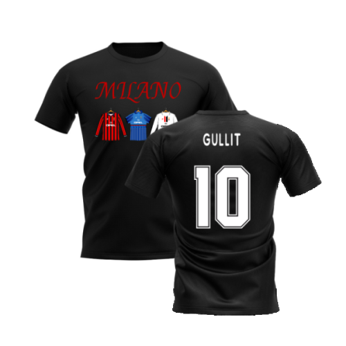 Milano 1995-1996 Retro Shirt T-shirt Text (Black) (Gullit 10)